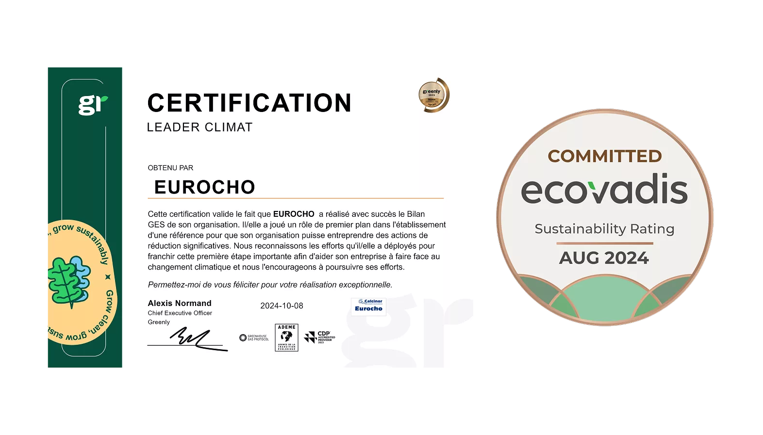 certification and EcoVadis
